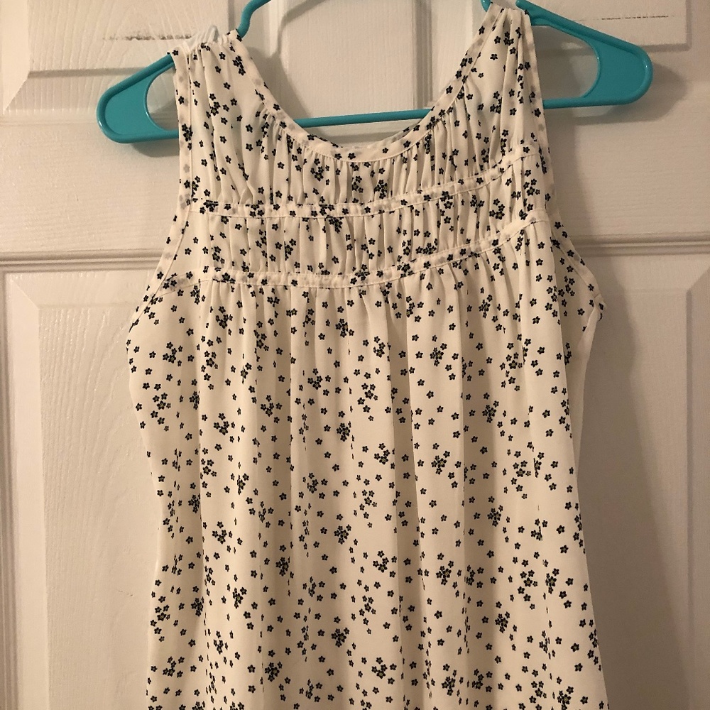 Loft Smocked Mixed Media Shell